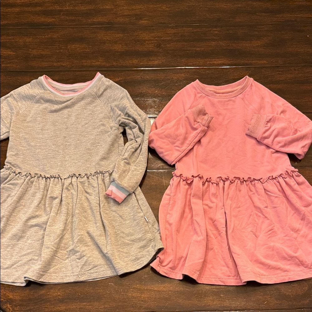 Little Sleepies Pink and Gray Casual Kids Dresses